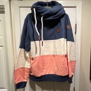 Wanakome Women’s Pullover Hoodie - Blue/White/Pink - XXL - NWOT